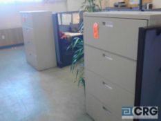 Lot of (5) lateral filing cabinets, 3 and 4 drawers each