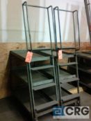 Lot of (2) rolling stock picking ladder/cart combos, with 48" standing height