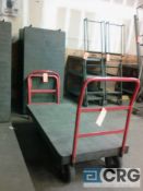 Lot of (4) Rubbermaid 30" x 60" platform pushcarts, with pneumatic tires