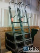 Lot of (2) rolling stock picking ladder/cart combos, with 60" standing height