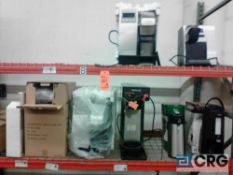 Lot of (7) asst coffee Brewers/dispensers (appear unused or exc), and 2 cases of new direct plumbing