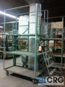 Rolling platform stock picking ladder/cart combo, with 69" standing height