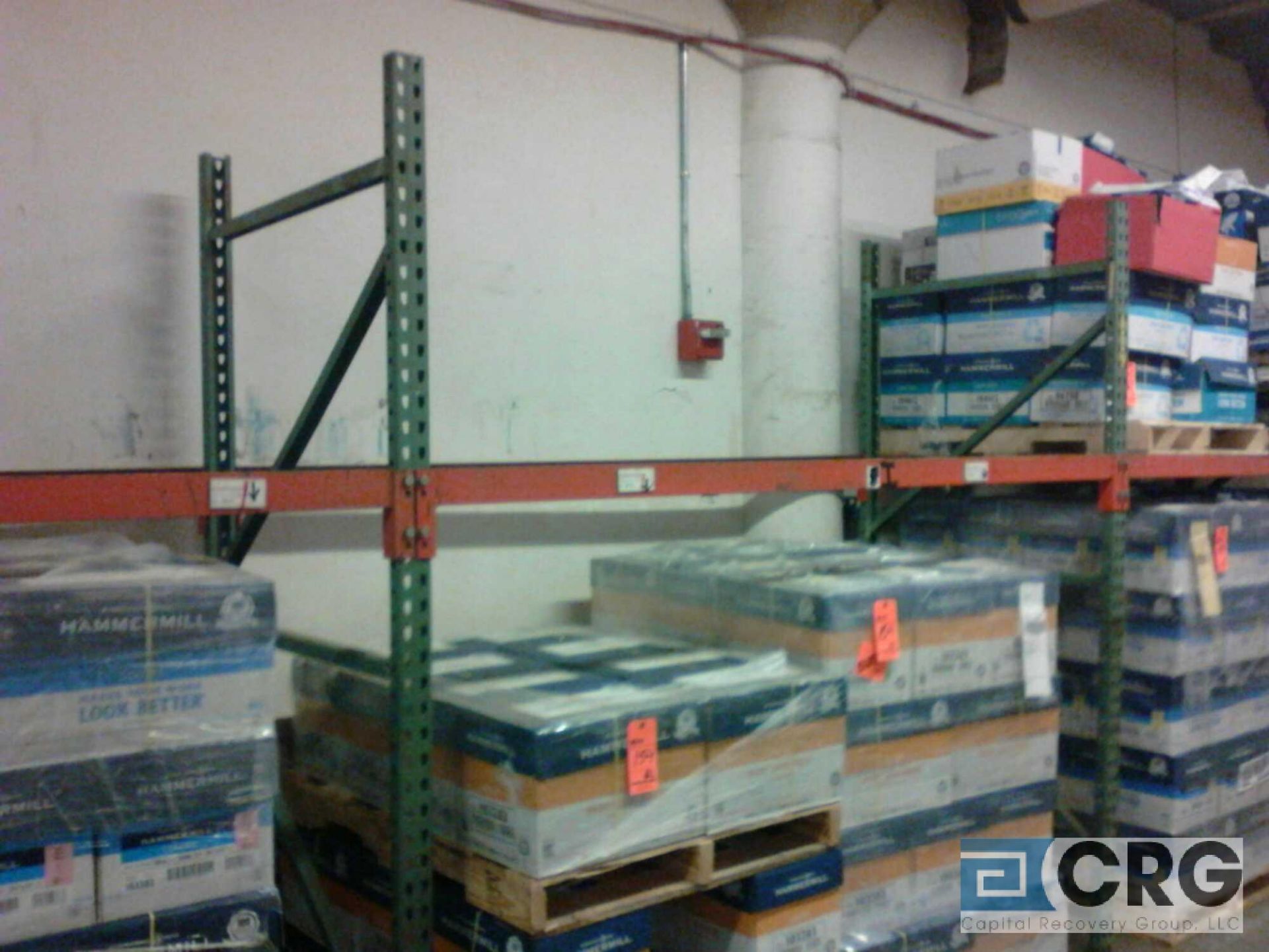 Lot of (52) sections Interlake teardrop pallet racking (front half of warehouse). Includes: (63) 42" - Image 2 of 3