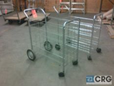 Lot of (2) asst 2-tier wire deck pushcarts