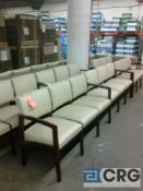 Lot of (10) interlocking triple lobby chairs, approved for use in medical facilities - unused/