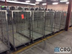 Lot of (4) portable steel merchandise shipping cages, approx 54" x 30" x 59" tall.