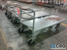 Lot of (4) metal nesting flatbed pushcarts