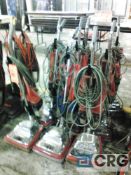 Lot of (9) Sanitaire commercial upright vacuums