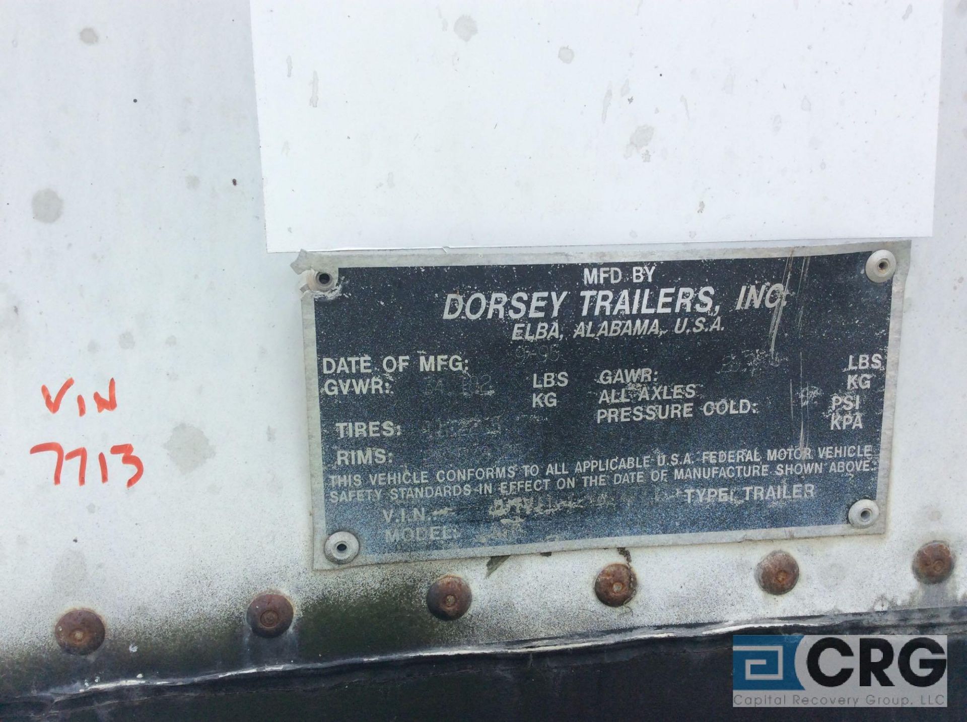 1996 Dorsey 32' S/A trailer, roll up door, VIN #1DTV11G12TA247713, ZA-36 - Image 3 of 3