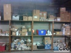 Lot of asst electrical maintenance items, includes circuit breakers, industrial lamps/bulbs,