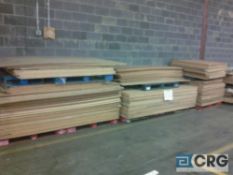 Lot of (9) pallets of asst width/length particle board decking