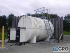 4000-gallon gasoline fuel tank, empty - fuel has been pumped out - includes platform ladder, and (2)