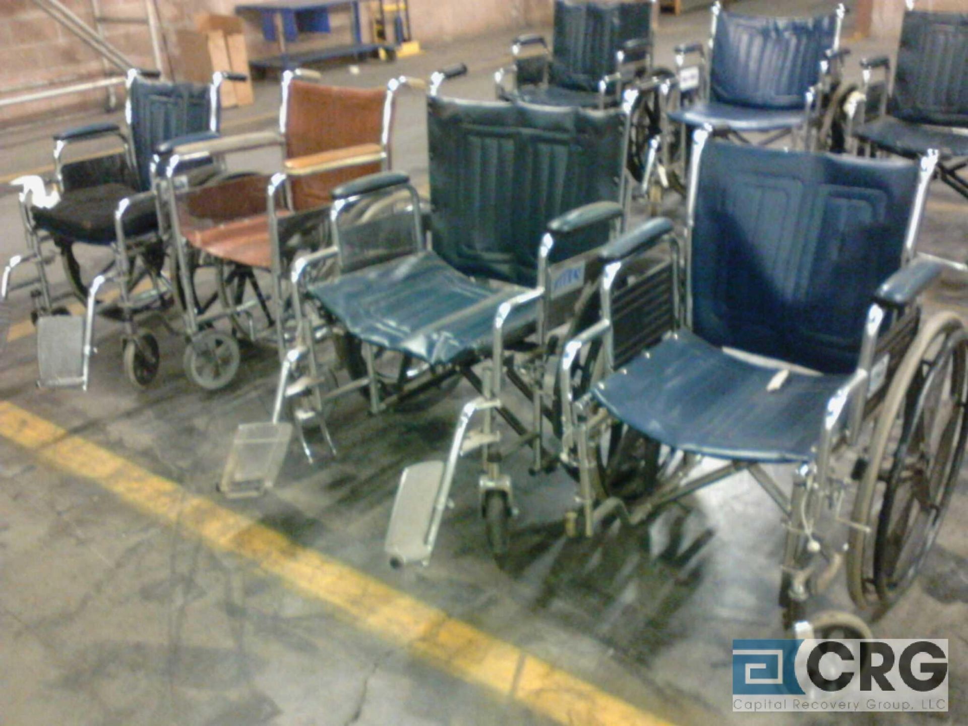 Lot of (7) asst wheelchairs, 3 are incomplete (missing front wheel, no foot supports, etc) - Image 2 of 4