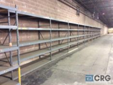 Lot of (13) sections 8' high x 8' long x 32" deep sections of 5 tier adjustable metal shelving