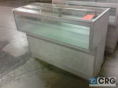 Lot of (2) 48" glass display/jewelry cases with electric/lighting