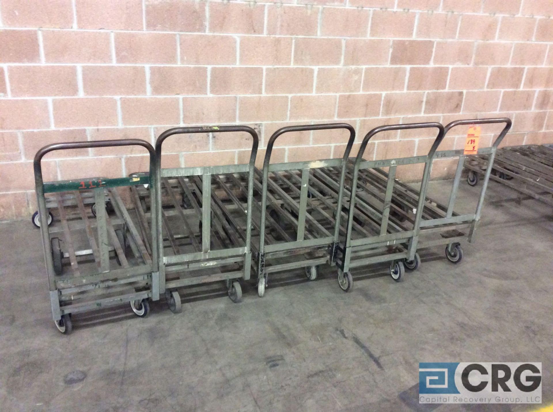 Lot of (5) 4' steel platform trucks