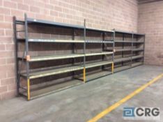 Lot of (22) sections 8' high x 8' long x 24" deep 5 tier adjustable metal shelving