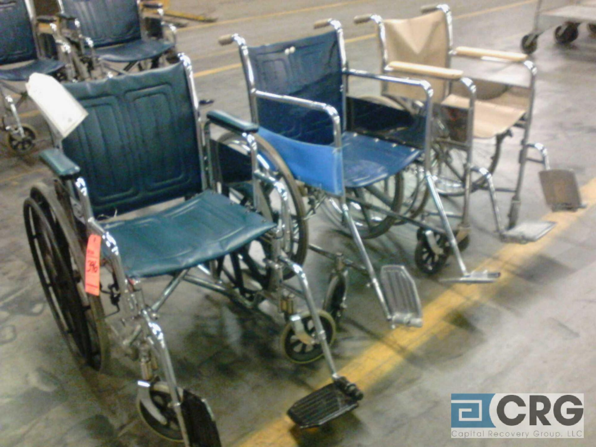 Lot of (7) asst wheelchairs, 3 are incomplete (missing front wheel, no foot supports, etc) - Image 3 of 4