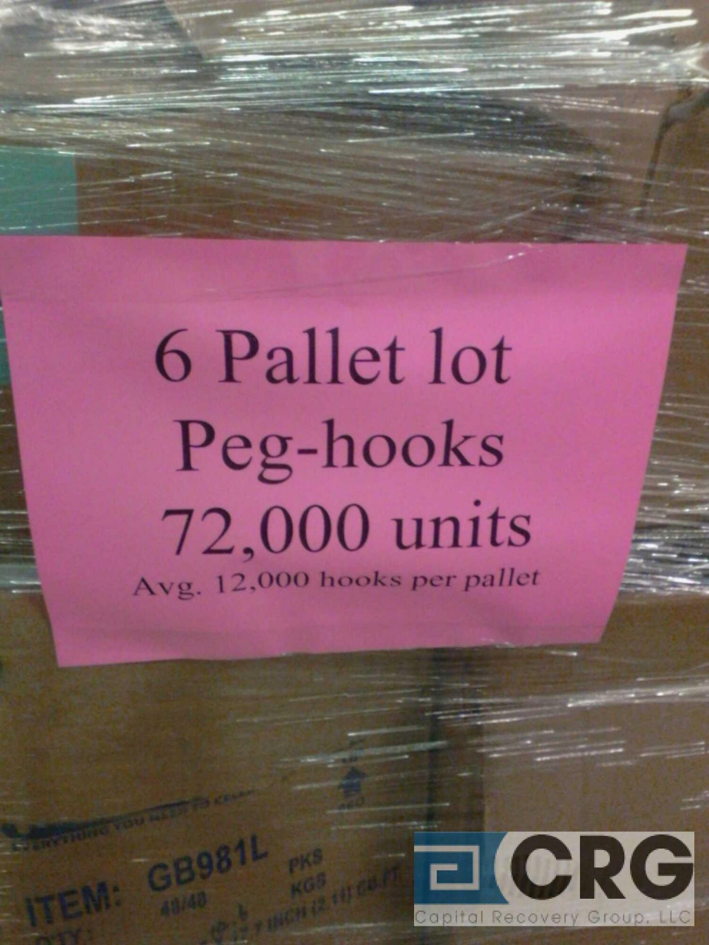 Lot of approx (72,000) peg hooks on 6 pallets - Bild 2 aus 3
