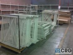 Lot of (40+) sections of adjustable bulk storage racking, 42" x 8' x 4'/5' tall, 3 levels -