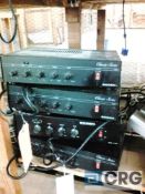 Lot of (8) Bogen amplifiers, includes (4) model C-100, (3) model C60, and one Coliseum model CA1.