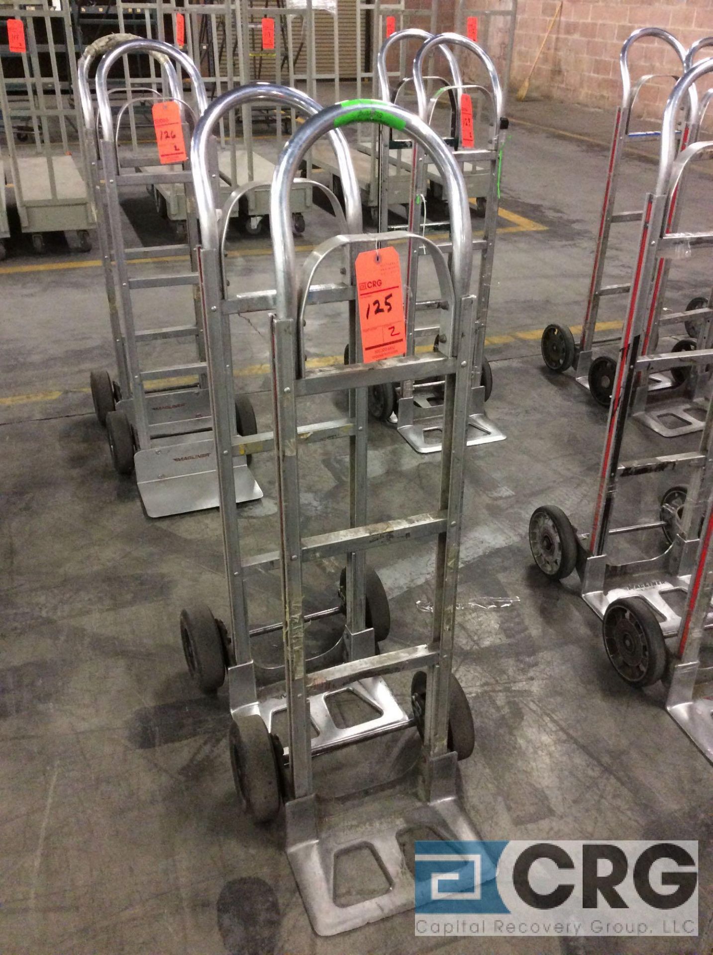 Lot of (2) Magliner 500 lb cap 2- wheel solid tire hand trucks