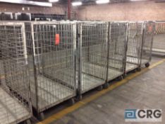 Lot of (4) portable steel merchandise shipping cages, approx 54" x 30" x 59" tall.