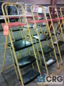 Lot of (7) metal stockroom stepladders