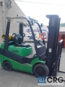 Clark C25CL forklift, propane, 4800-lb capacity, 189" height, sideshift, triple mast, 5953 hours,