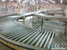 Lot of approximately 2200' of conveyor including belt and roller type motorized, asst lengths, 90