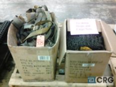 Lot of asst cargo tie-down ratchet straps, and cargo nets
