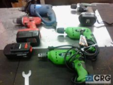 Lot of (5) asst power drills, (3) electric, (2) rechargeable - no chargers