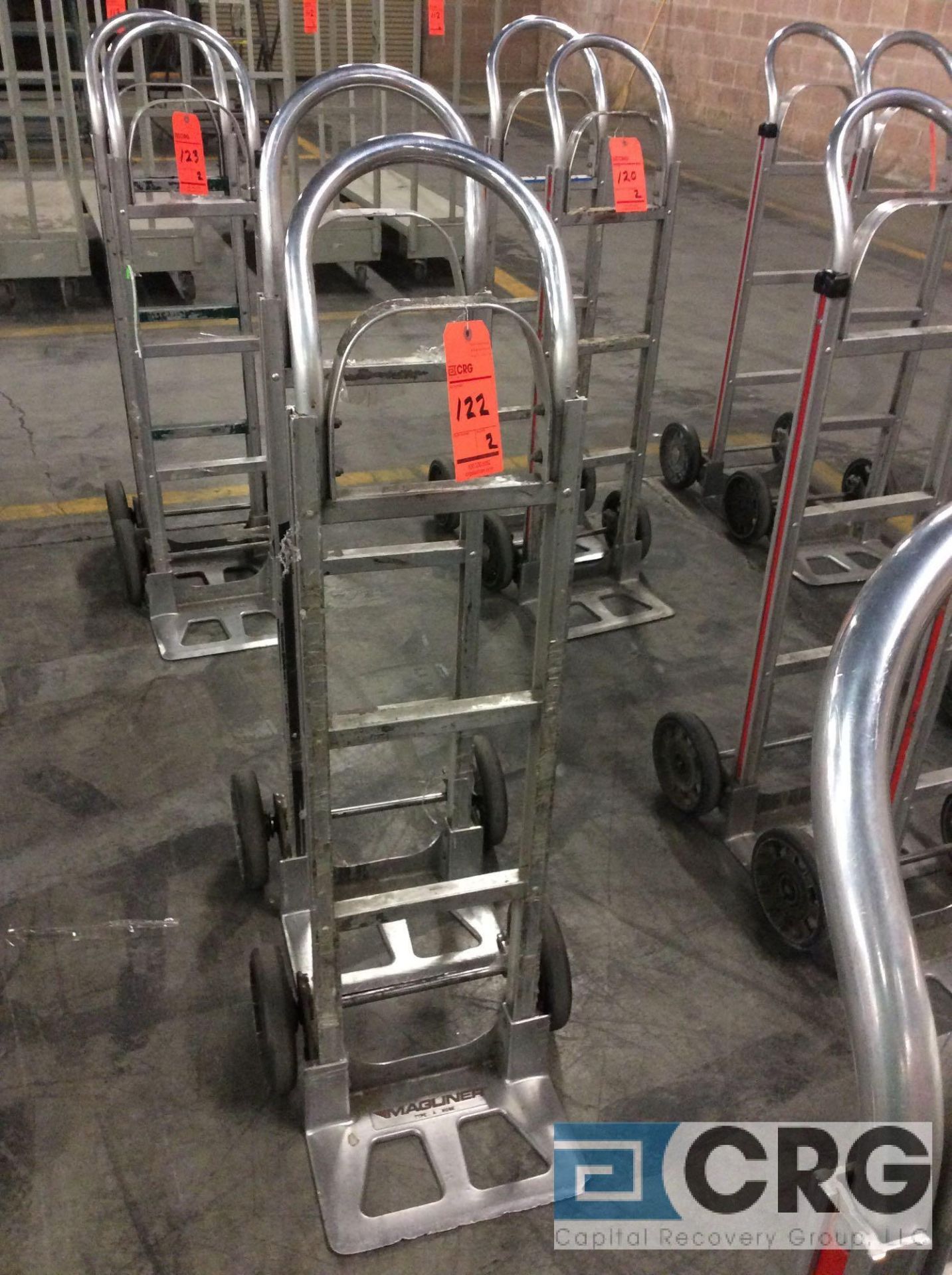 Lot of (2) Magliner 500 lb cap 2- wheel solid tire hand trucks