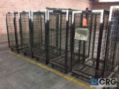 Lot of (5) portable steel merchandise shipping cages, approx 65" x 30" x 70" tall.
