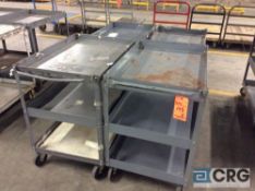 Lot of (4) steel shop carts