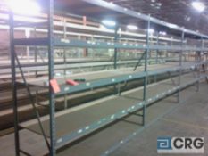 Lot of (11) sections of 30" x 8' x 8' tall, adjustable bulk storage racking, 4-5 levels per section