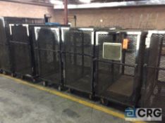 Lot of (4) portable steel merchandise shipping cages, approx 60" x 30" x 58" tall.