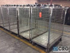 Lot of (4) portable steel merchandise shipping cages, approx 54" x 30" x 59" tall.