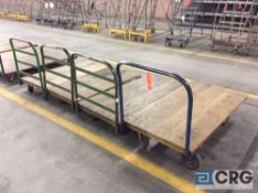 Lot of (4) asst wood deck platform trucks