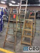 Lot of (4) 4' and 6' wood step ladders