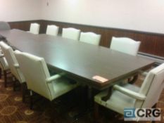 9' conference table and (11) arm chairs