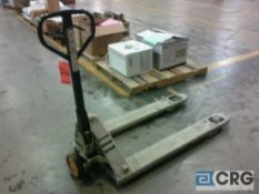 Lot of (2) Crown 5000-lb capacity hydraulic pallet jacks