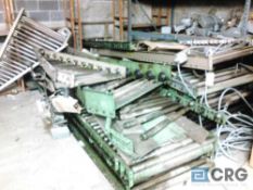 Lot of asst used spare conveyor parts - frames, rollers, belts, etc