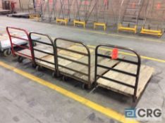 Lot of (4) asst wood deck platform trucks