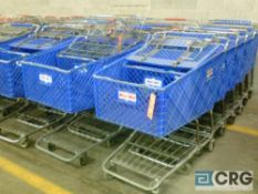 Lot of (21) blue wide-body shopping carts
