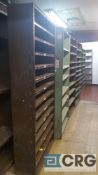 Lot of assorted metal shelving includes all the metal shelving in the two stock rooms