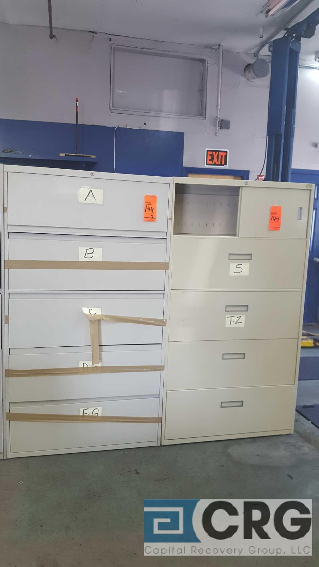 Lot of (2) assorted metal lateral file cabinets