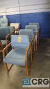 Lot of (4) wood framed upholstered armchairs