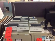 Lot of assorted office accessories including name plates file holders bookends, sorter, hole