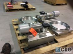 Lot of two Vat gate valves with actuators, appear to be new. Model and serial numbers unavailable.